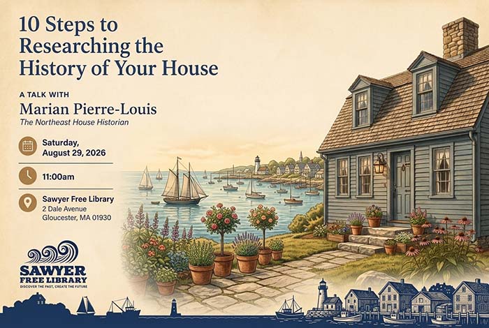 Announcement for 8/29/2026 Gloucester house history talk